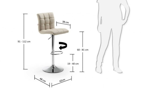 Барний стілець La Forma LODI Перлинний-1