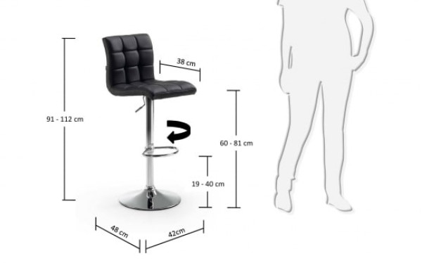 Барний стілець La Forma LODI Чорний-1