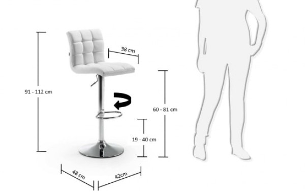 Барный стул La Forma LODI Белый-1