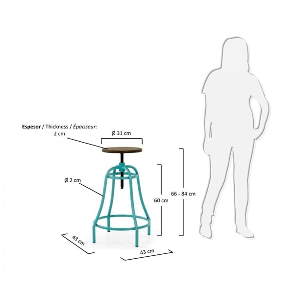 Барний стілець La Forma MALIBU Бірюзовий-4