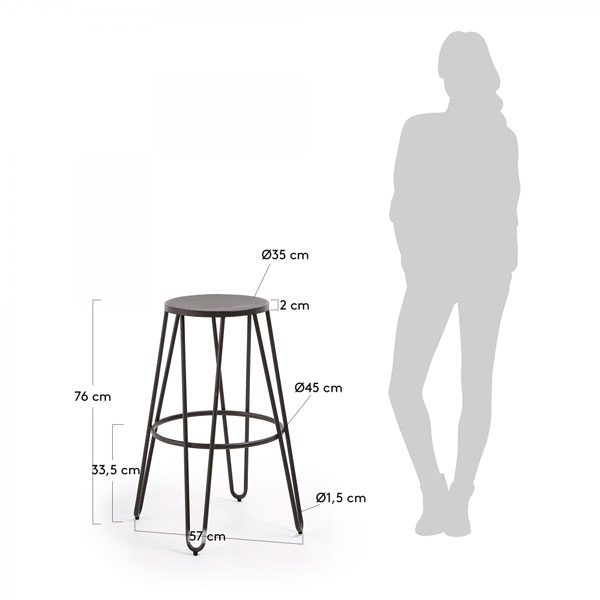 Барний стілець La Forma MALLONE Графіт-1