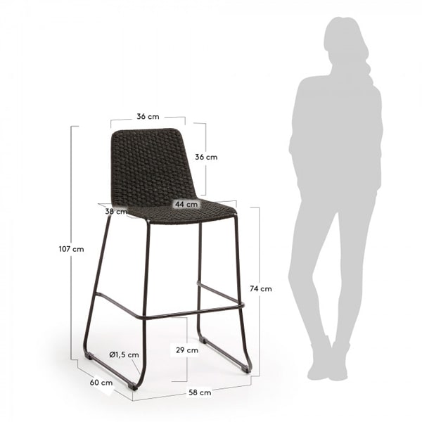 Барний стілець La Forma MEGGIE Темно-сірий-2