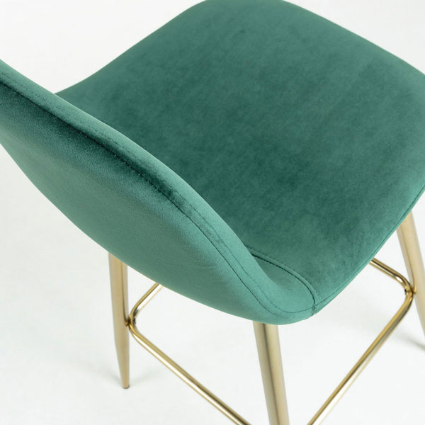 Барний стілець La Forma NILSON Морський зелений велюр-6