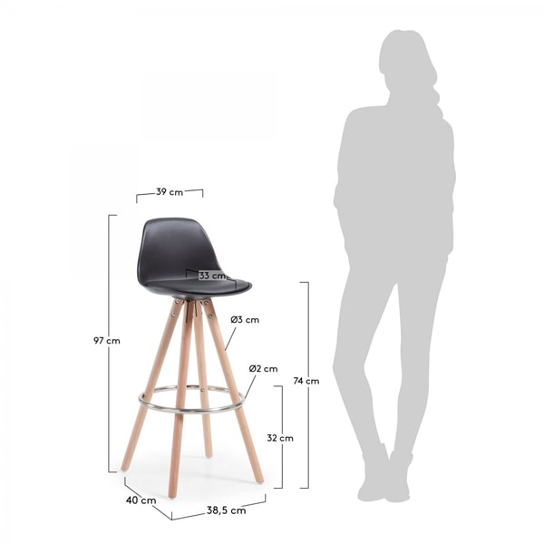 Барный стул La Forma STAG Черный-2