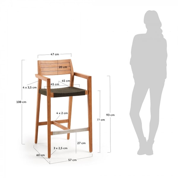 Барный стул La Forma THOR Темно-серый-1