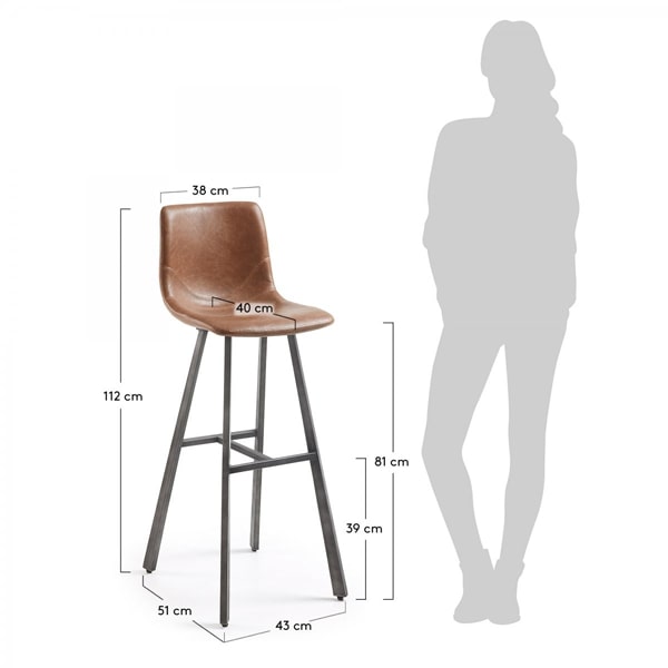 Барный стул La Forma TRAC Коричневый-2