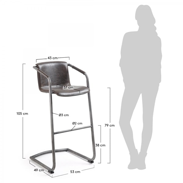Барний стілець La Forma TRION Темно-коричневий-1