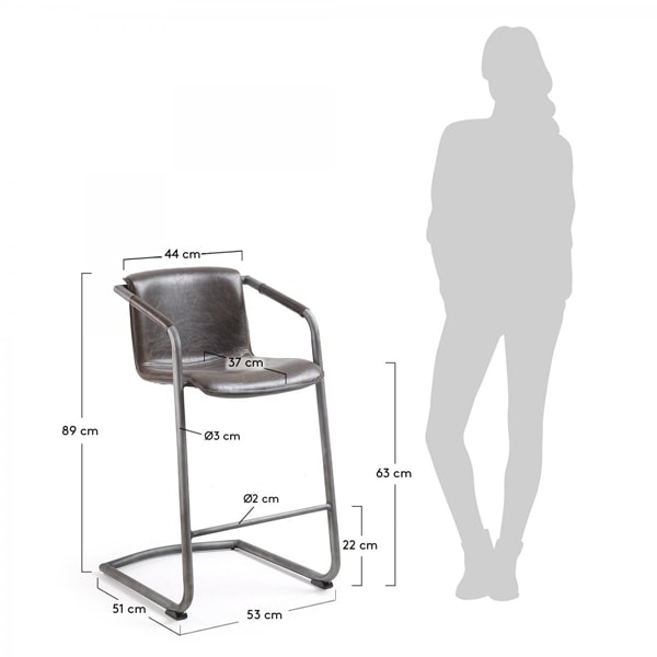 Полубарный стул La Forma TRION Темно-коричневый-4