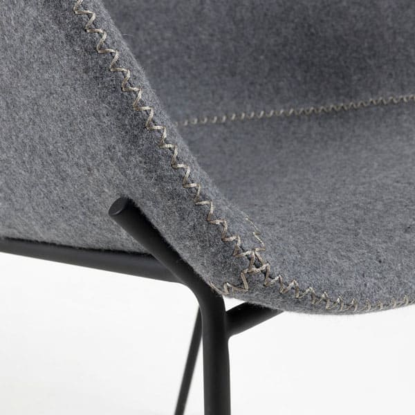 Барный стул La Forma ZADINE Серый войлок-4