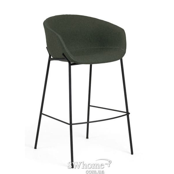 Барний стілець La Forma ZADINE Темно-зелена повсть-0