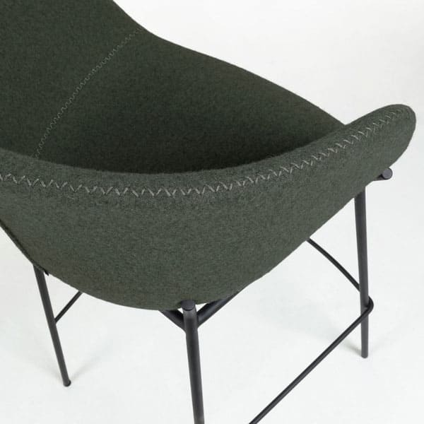 Барний стілець La Forma ZADINE Темно-зелена повсть-3