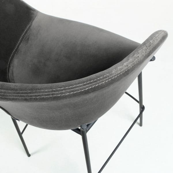 Барный стул La Forma ZADINE Серый велюр-4