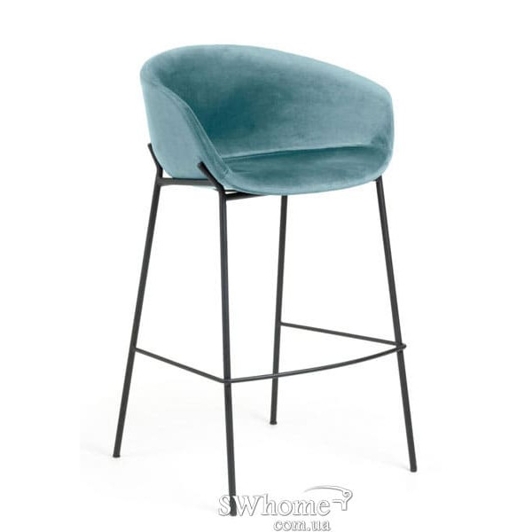 Барный стул La Forma ZADINE Бирюзовый велюр-0