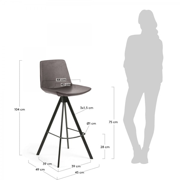 Барный стул La Forma ZAST Темно-коричневый-4