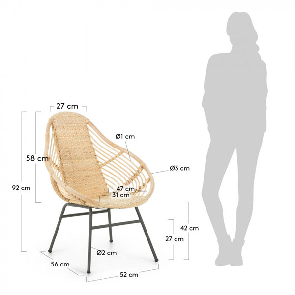 Крісло з ротанга La Forma COLLAGE CC0913FN46-6