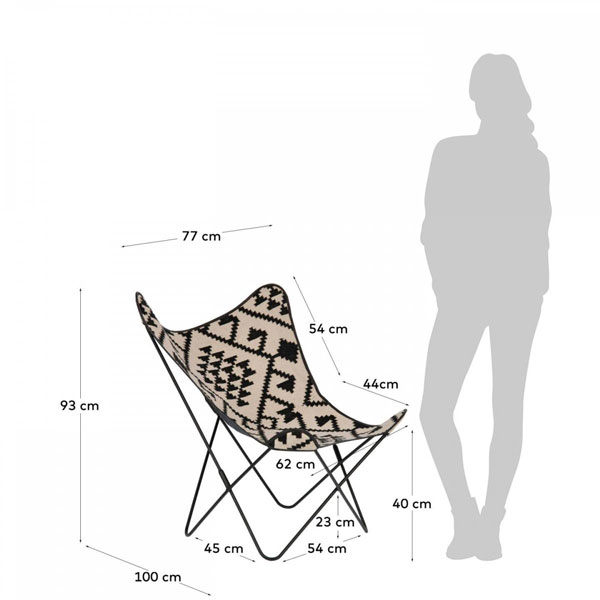 Крісло La Forma FLYNN Чорно-біле CC0352J60-6