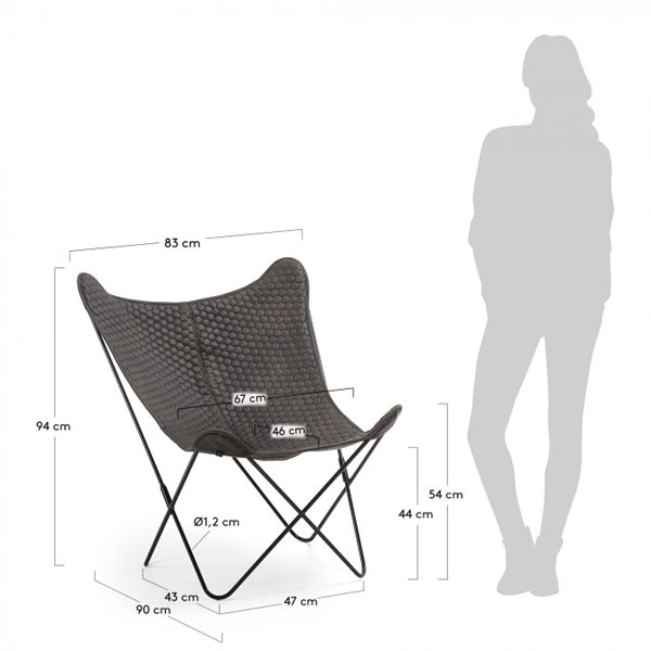 Кресло La Forma FLYNN Графит CC1086CWQ02-6