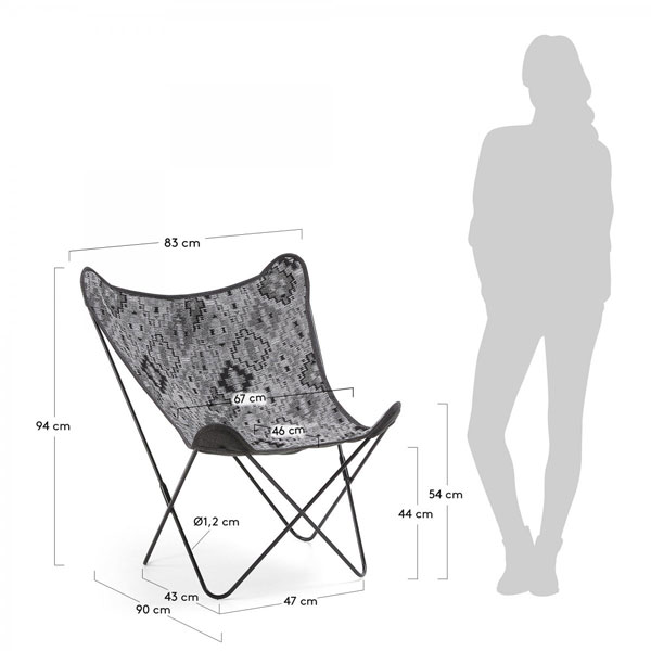 Крісло La Forma FLYNN Сіре CC1086TO15-7