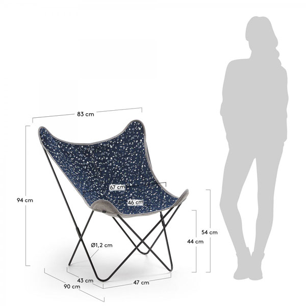 Крісло La Forma FLYNN Темно-синє CC1086TZ25-7