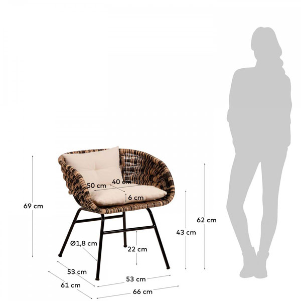 Кресло из ротанга La Forma Lin CC5099FN19-7