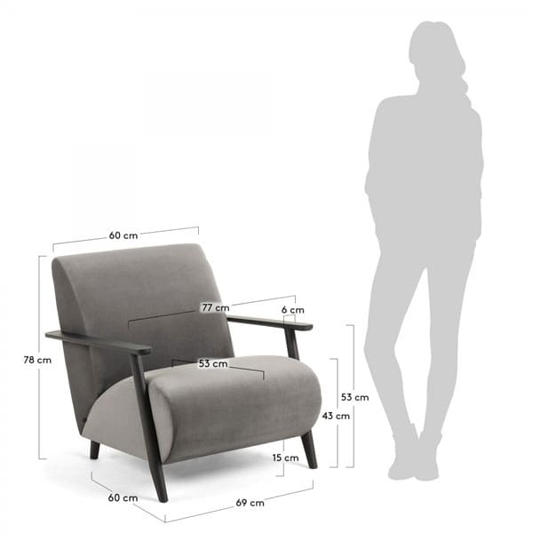 Кресло La Forma MARTHAN Серое S517JU03-4