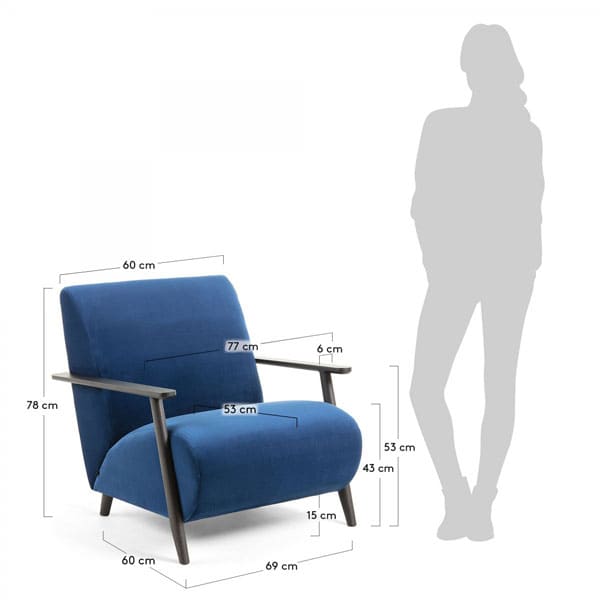 Крісло La Forma MARTHAN Темно-синє S517JU25-4