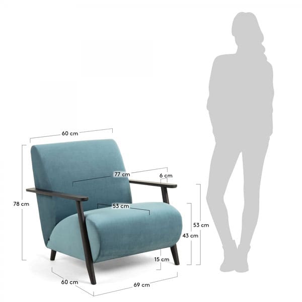 Кресло La Forma MARTHAN Бирюзовое S517JU80-4