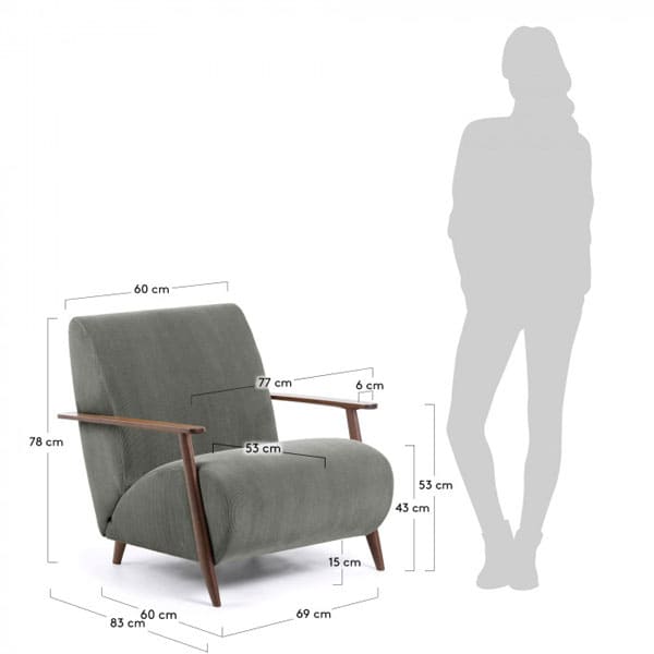 Кресло La Forma MARTHAN Темно-серое S517PN15 Кресло La Forma MARTHAN Темно-серое S517PN15-8