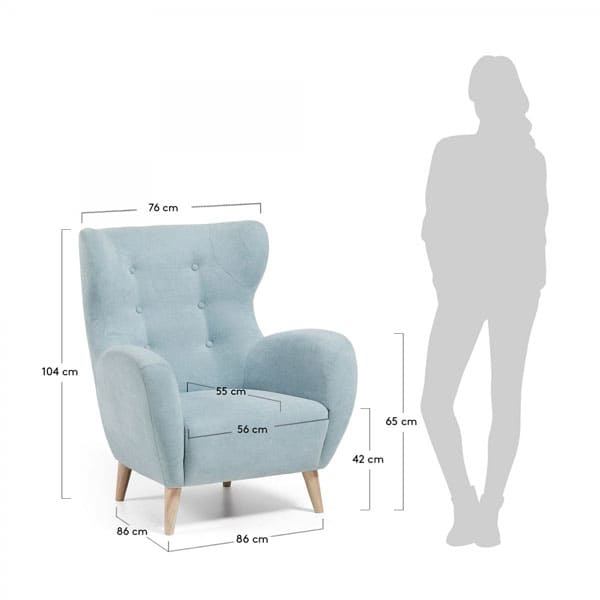 Кресло La Forma PASSO Голубое S291J27 Кресло La Forma PASSO Голубое S291J27-7