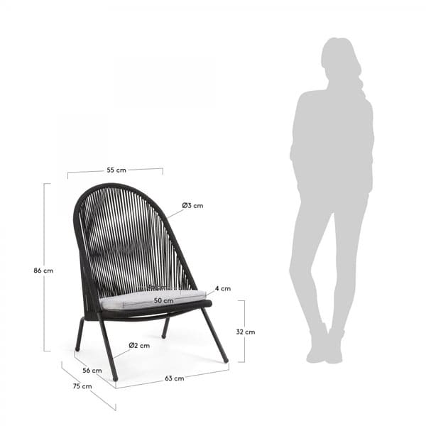Крісло La Forma STAD Чорне CC0721S01-4