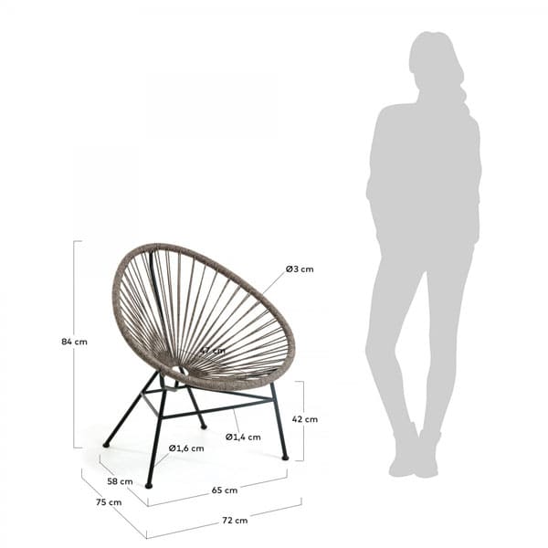 Крісло La Forma Samantha Сіре CC1216J10-7