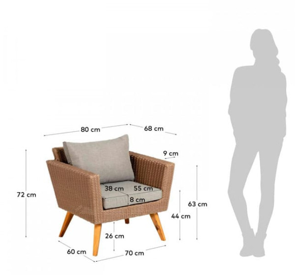 Крісло з ротанга La Forma Sumie S646F46-6