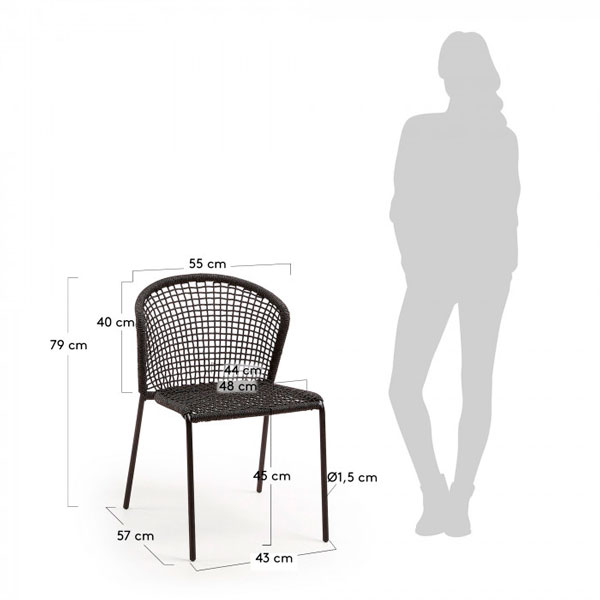 Стілець La Forma MATHEW Темно-сірий-4