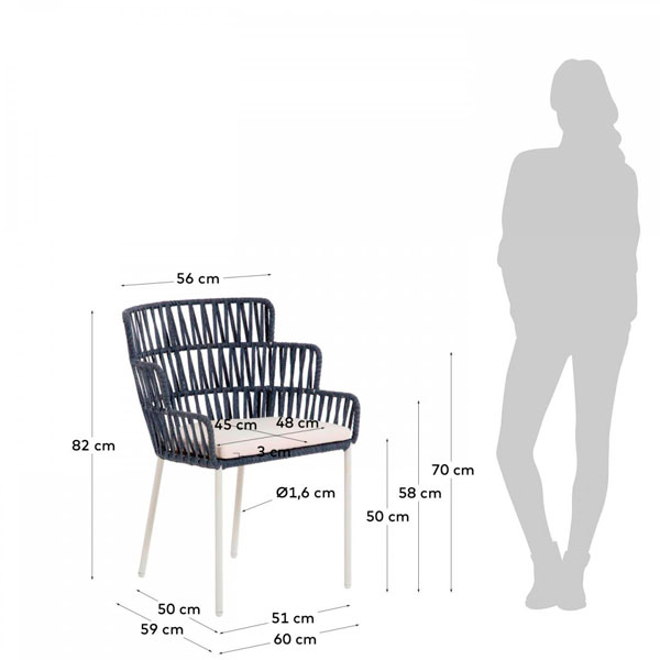Крісло La Forma Robyn Синій-4
