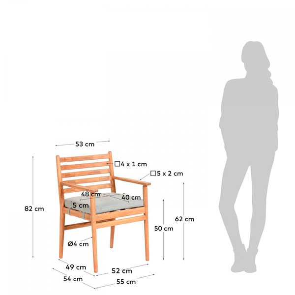 Стілець La Forma Simja Сірий-8