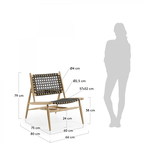 Крісло La Forma UNIKA Темно-сірий-5