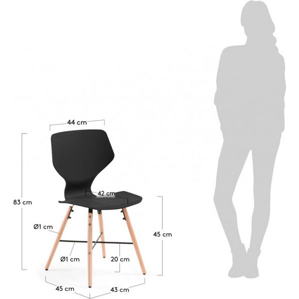 Стілець La Forma WITHEY Чорний-5