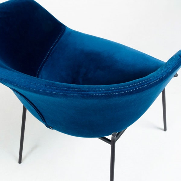 Стілець La Forma ZADINE Темно-синій велюр-3