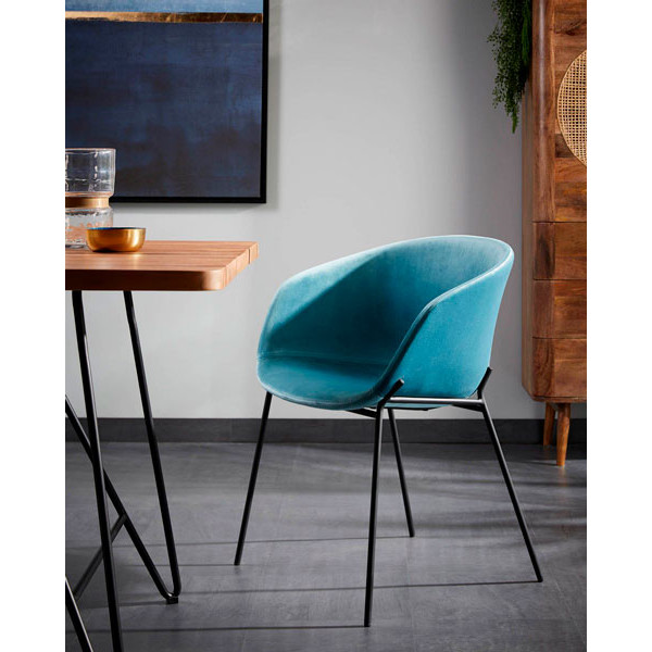 Стул La Forma ZADINE Бирюзовый велюр-3