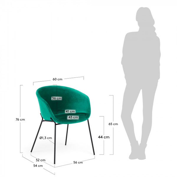 Стул La Forma ZADINE Бирюзовый велюр-1