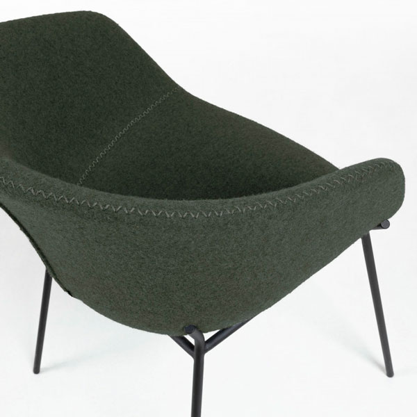 Стілець La Forma ZADINE Темно-зелена повсть-2