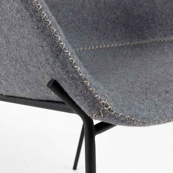 Стул La Forma ZADINE Серый войлок-4