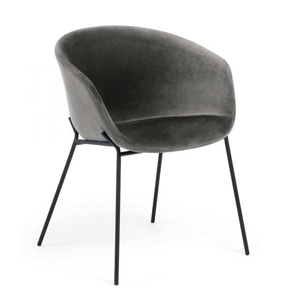 Стул La Forma ZADINE Серый велюр-0
