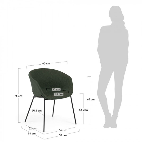 Стілець La Forma ZADINE Темно-зелена повсть-1