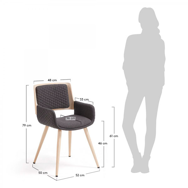 Кресло La Forma ANDRE Графит-6