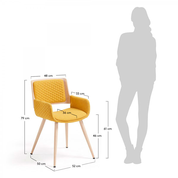 Крісло La Forma ANDRE Гірчичний-7