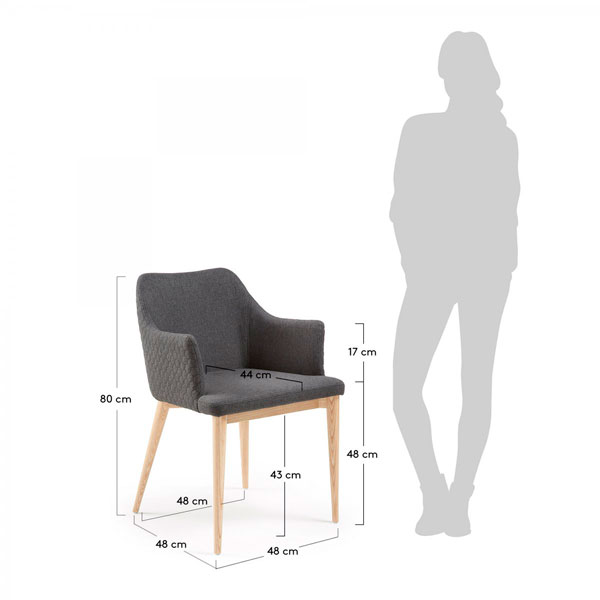 Стул La Forma DANAI Темно-серый-3