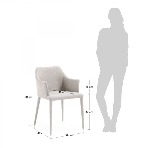 Стілець La Forma DANAI Світло-сірий-4