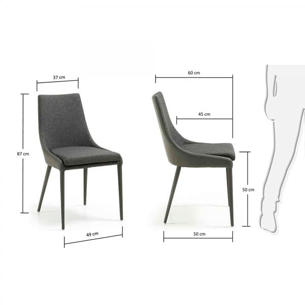 Стул La Forma DANT Темно-серый-5