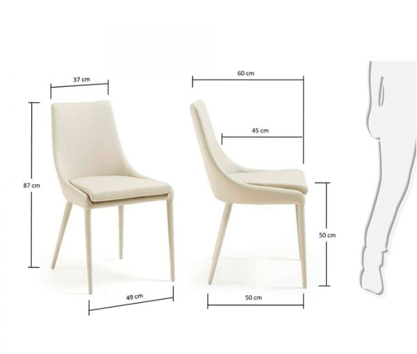 Стілець La Forma DANT Перлинний екошкіра-5